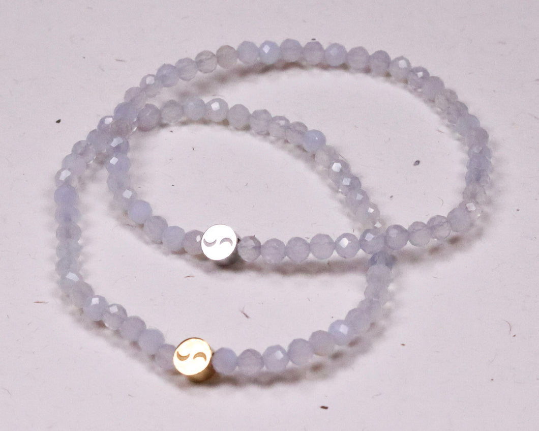 Kinderarmband Chalcedon blau