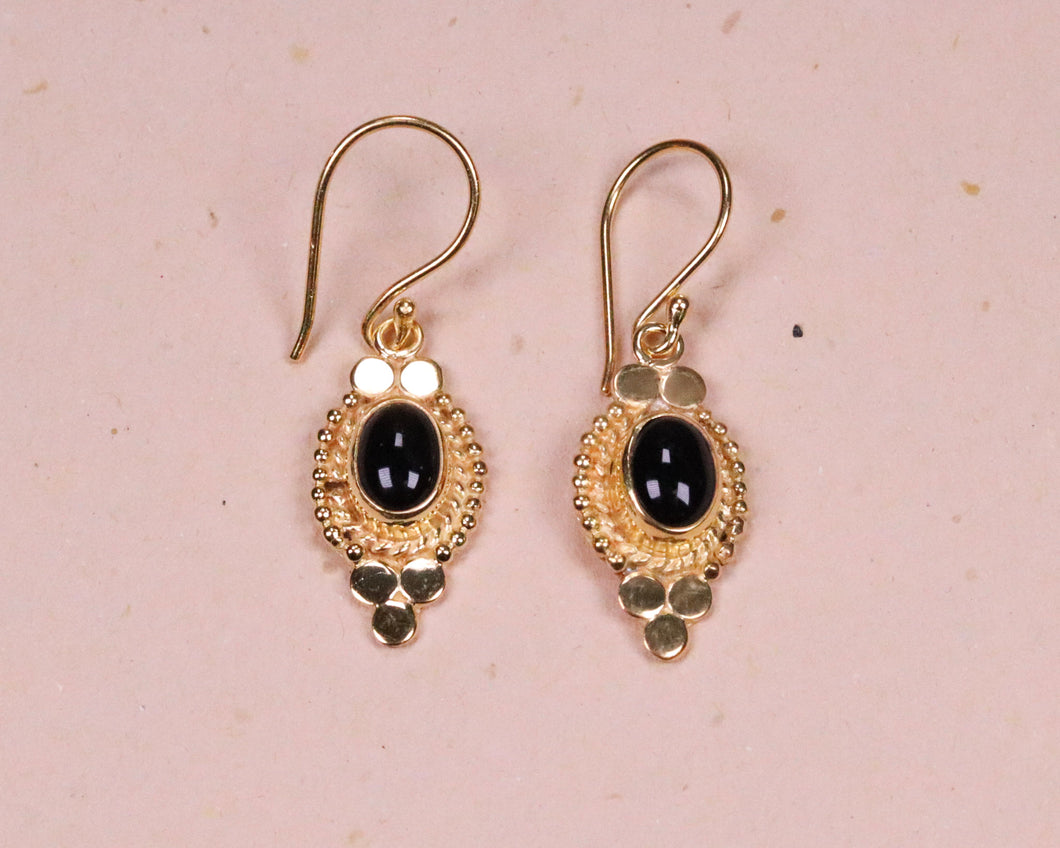 Ohrringe Protection Onyx gold