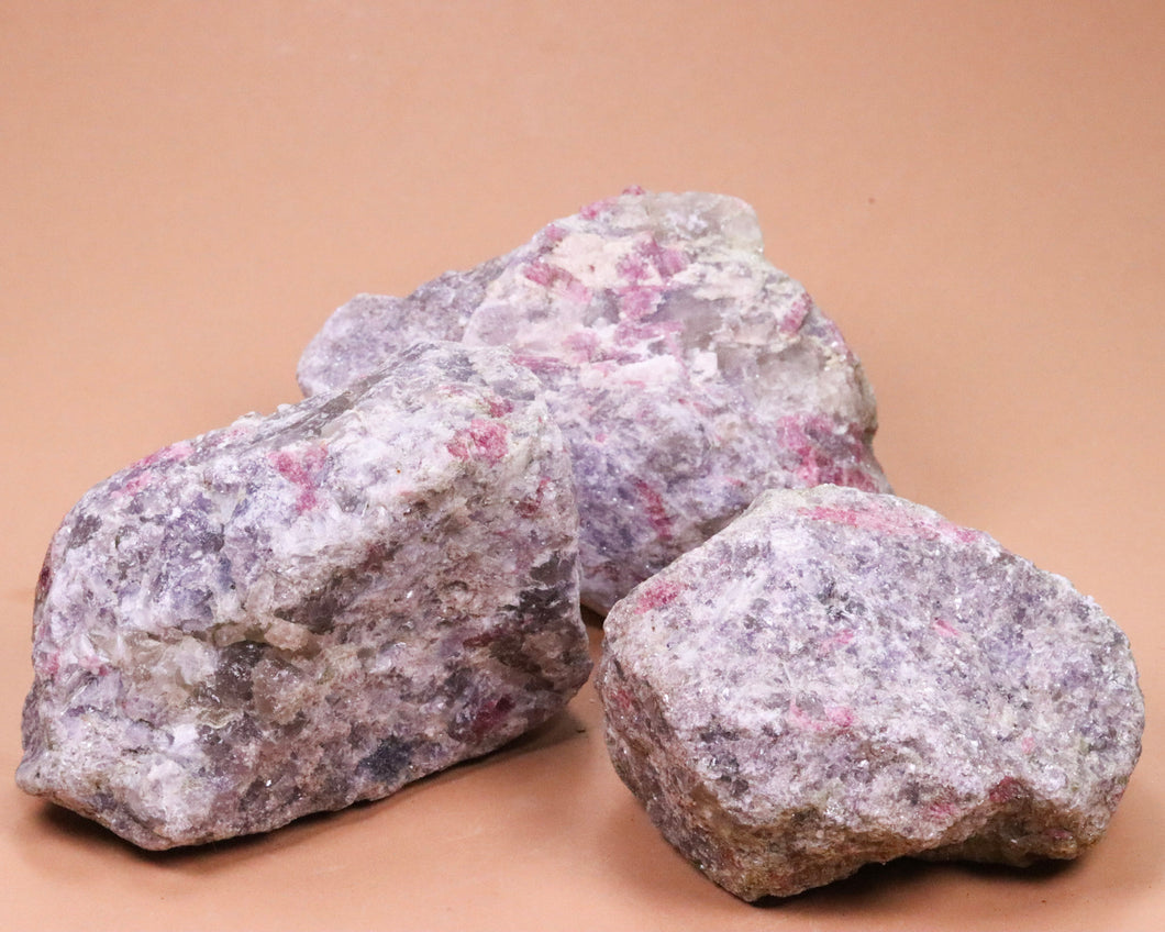 Turmalin pink in Lepidolith Rohstück Unikat