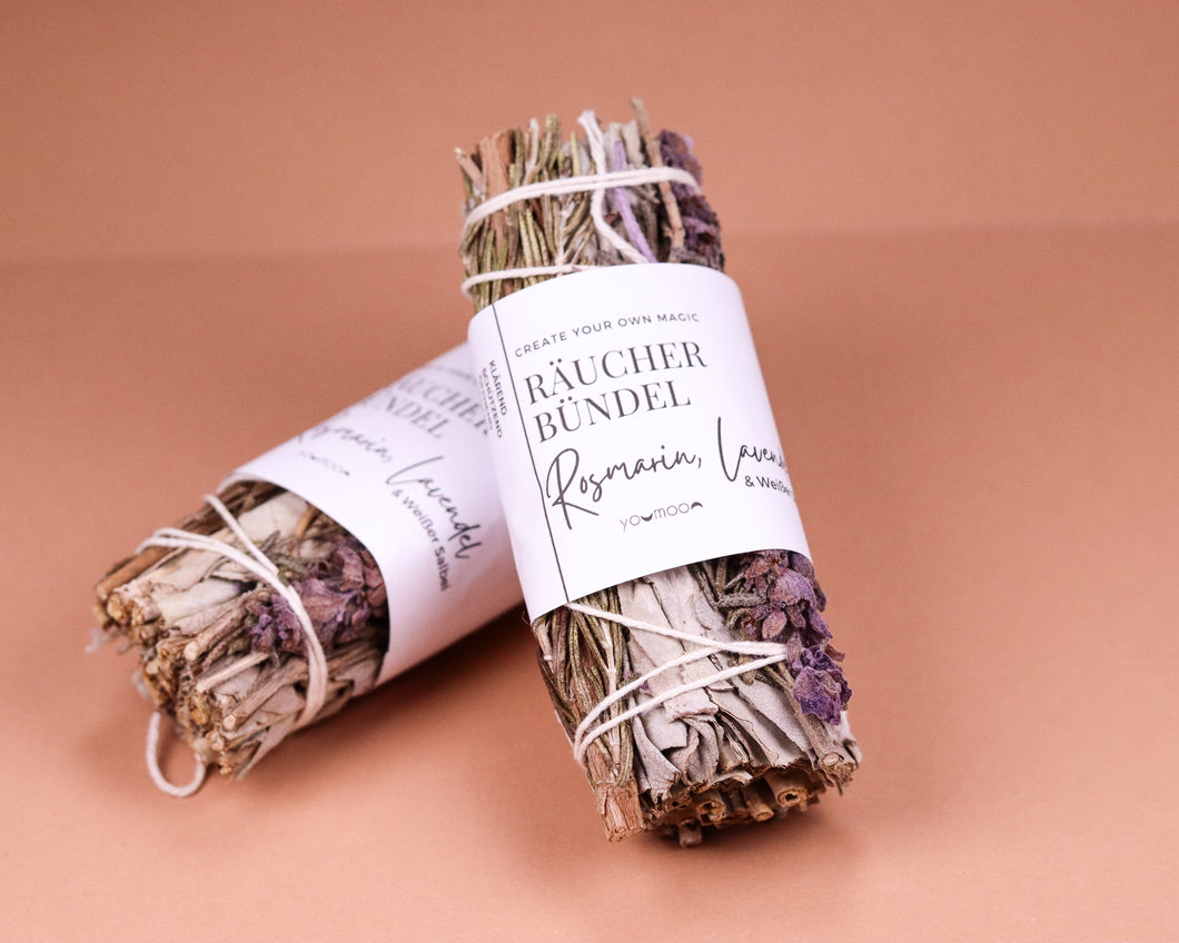 Räucherbündel Lavendel mit Rosmarin & Weißer Salbei