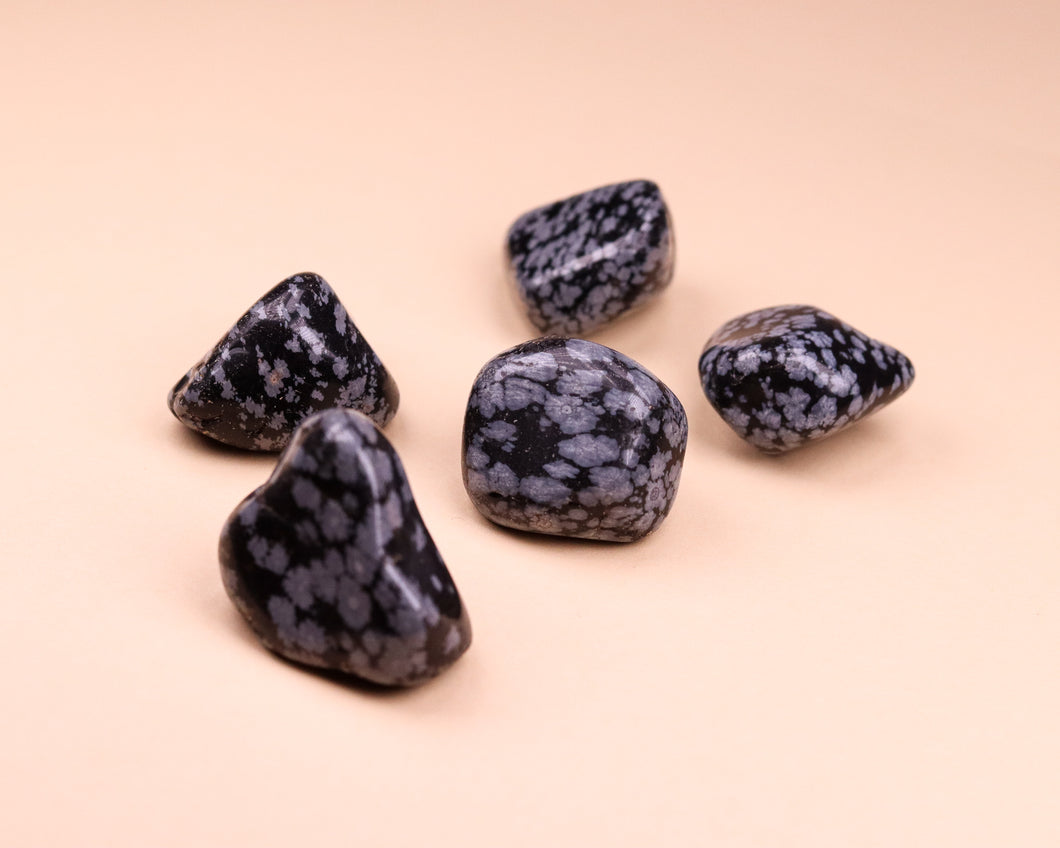 Schneeflockenobsidian Trommelstein